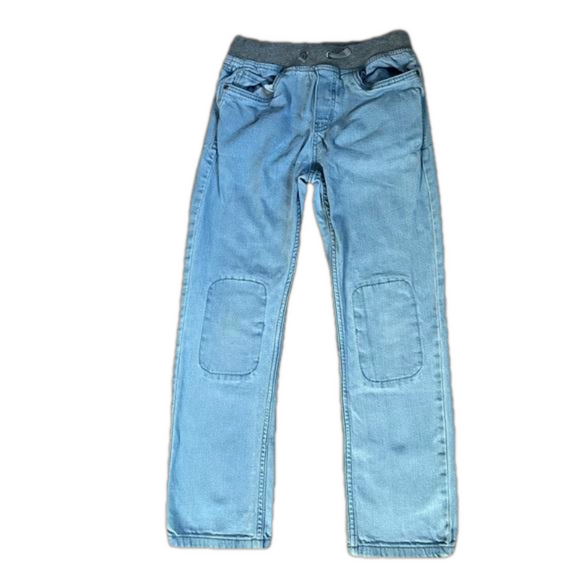 Hanna Andersson 12 Boys Relaxed Classic Pull On Jeans Medium Light Wash - Picture 3 of 7